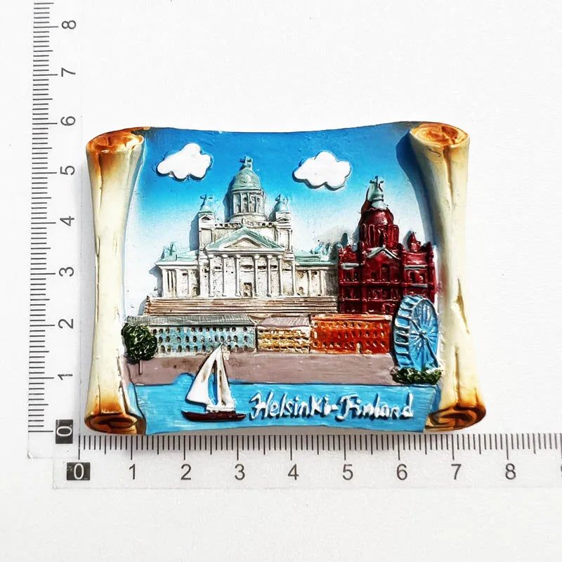 World Tourist Fridge Magnets Windsor GRAN CANARIA Barcelona Greece Iceland Finland Poland Germany Sweden Resin Magnetic Stickers - Grand Goldman