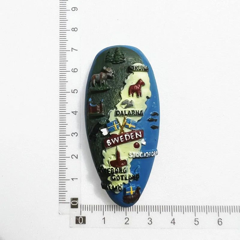 World Tourist Fridge Magnets Windsor GRAN CANARIA Barcelona Greece Iceland Finland Poland Germany Sweden Resin Magnetic Stickers - Grand Goldman