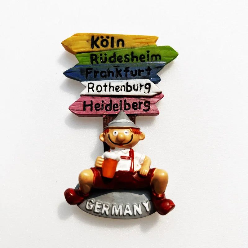 World Tourist Fridge Magnets Windsor GRAN CANARIA Barcelona Greece Iceland Finland Poland Germany Sweden Resin Magnetic Stickers - Grand Goldman