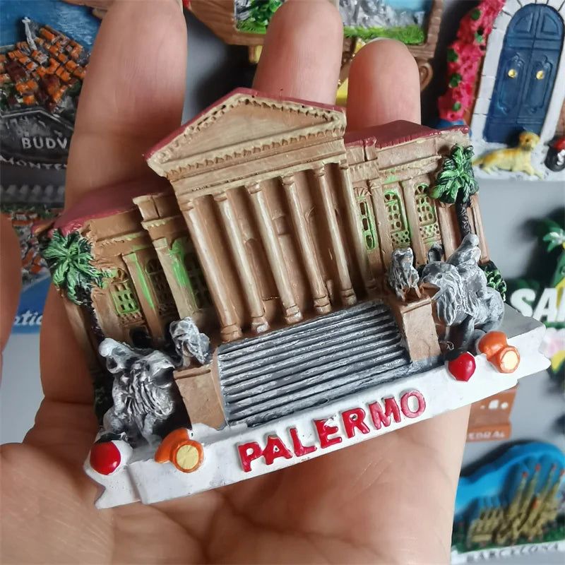 World Tourist Fridge Magnets Windsor GRAN CANARIA Barcelona Greece Iceland Finland Poland Germany Sweden Resin Magnetic Stickers - Grand Goldman