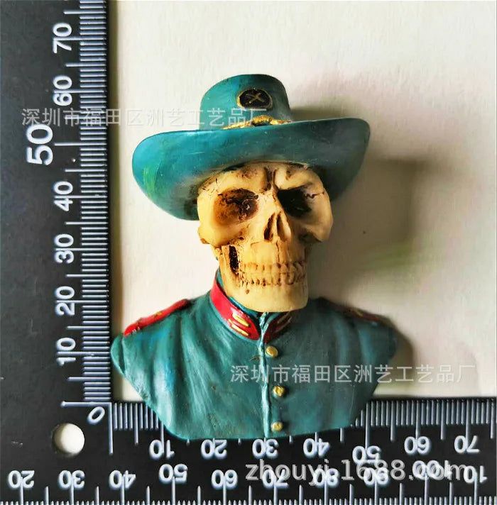 World War II Skull American Soviet Soldiers Retro Personalized 3D Creative Stereo Resin Refrigerator Magnet for Collection - Grand Goldman