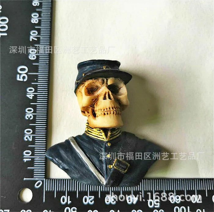 World War II Skull American Soviet Soldiers Retro Personalized 3D Creative Stereo Resin Refrigerator Magnet for Collection - Grand Goldman