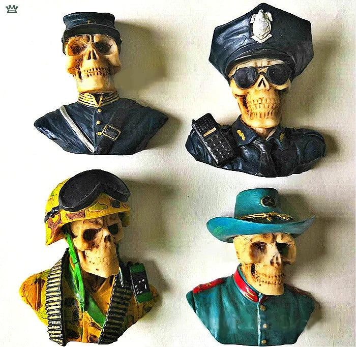 World War II Skull American Soviet Soldiers Retro Personalized 3D Creative Stereo Resin Refrigerator Magnet for Collection - Grand Goldman