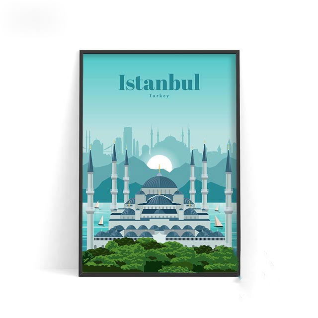 World City Travel Poster Wall Decoration - Grand Goldman