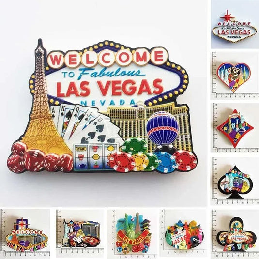 World Tourism Fridge Magnet Souvenir USA Las Vegas Florida Cultural Landscape Refrigerator Stickers Gift Set Home Decoration - Grand Goldman