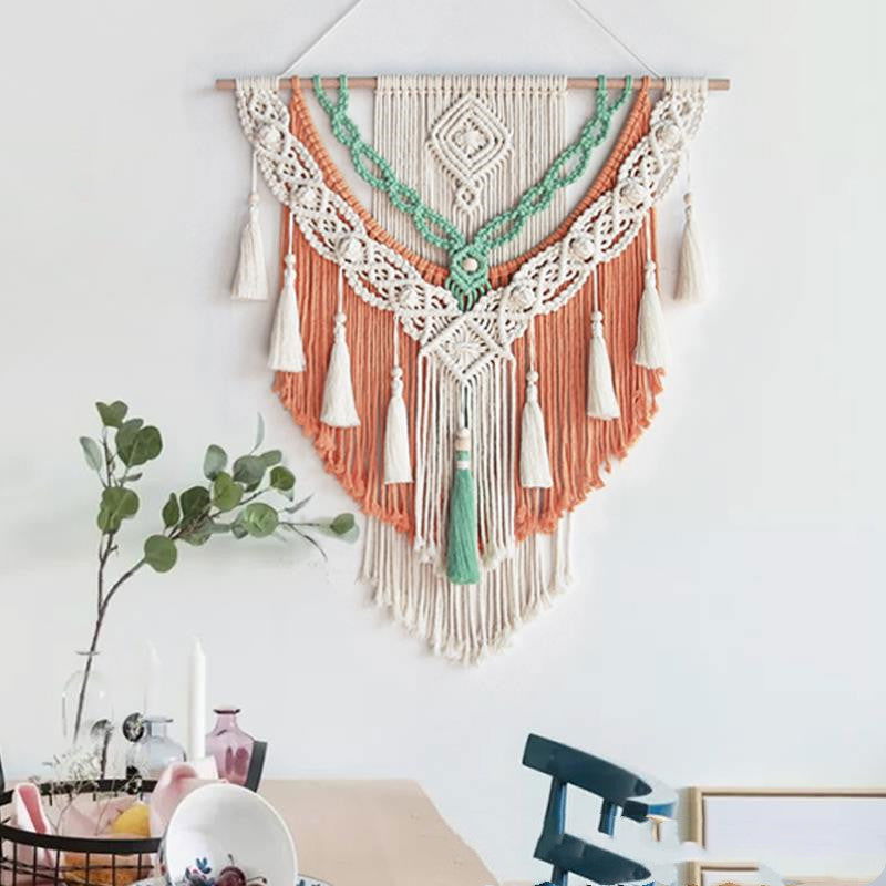 Woven Tapestry Tassel Handmade Material Package Diy Bedside Sofa Background Wall Decoration Bohemian Table Wall Hanging - Grand Goldman