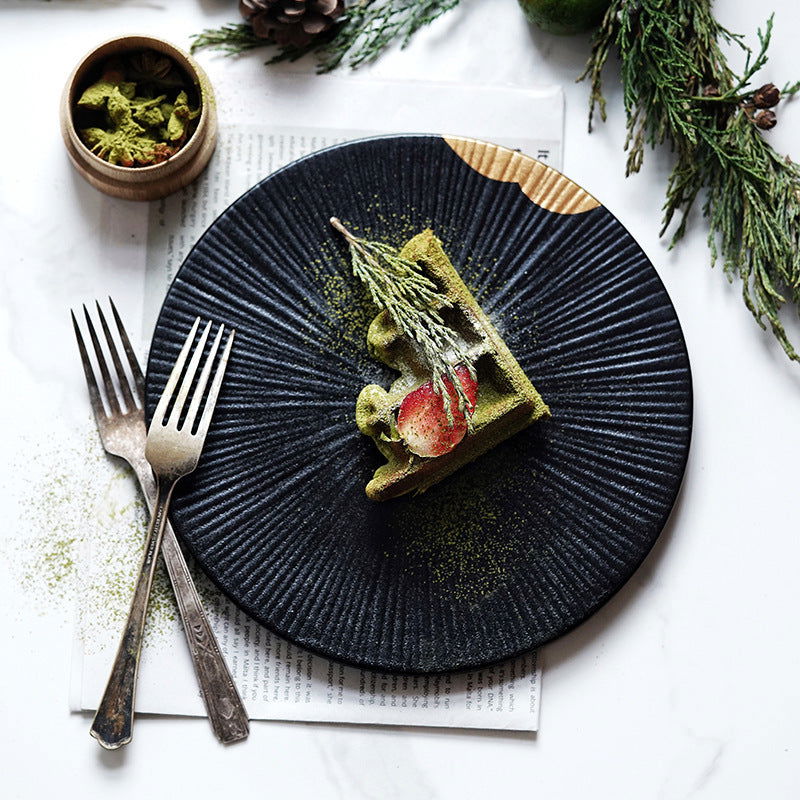 Wujin Moyu Creative Tableware Set Creative Personality Bowls And Plates Dinner Plates Household Plates Ceramic Shallow Plates Flat Plates - Grand Goldman