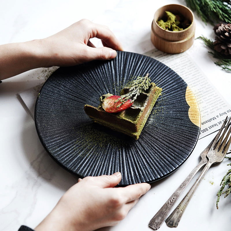 Wujin Moyu Creative Tableware Set Creative Personality Bowls And Plates Dinner Plates Household Plates Ceramic Shallow Plates Flat Plates - Grand Goldman