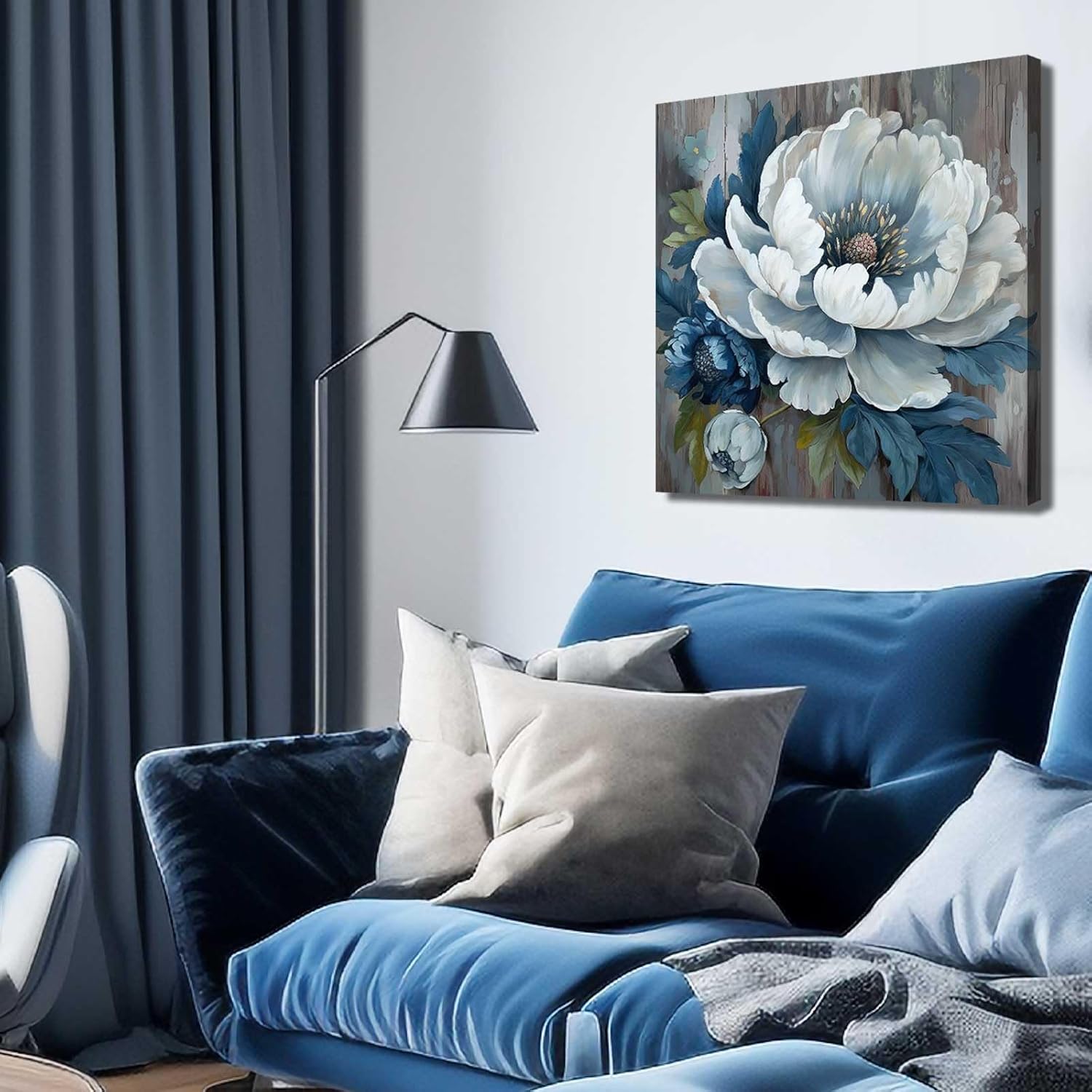 XIANSHOU Oil Painting Art Wall Decor Pictures for Living Room Big Wall Artwork White Painting 29"x 58" Modern Abstract Wall Decor Bedroom Office Ready to Hang - Grand Goldman