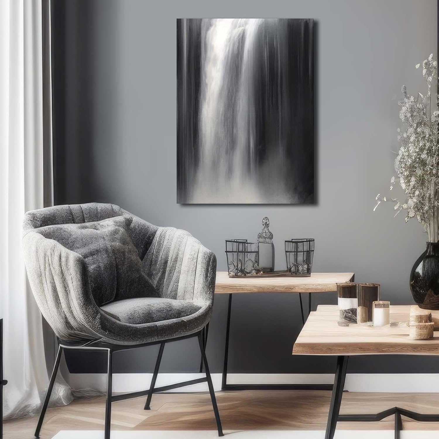 XIANSHOU Oil Painting Art Wall Decor Pictures for Living Room Big Wall Artwork White Painting 29"x 58" Modern Abstract Wall Decor Bedroom Office Ready to Hang - Grand Goldman