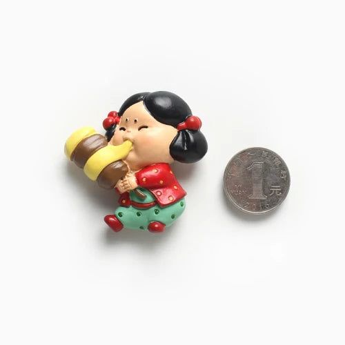 Xi'an Little Cute Fat Girl 3D Creative Fridge Magnet Xi'an Tourist Souvenir Fridge Decoration Stickers - Grand Goldman