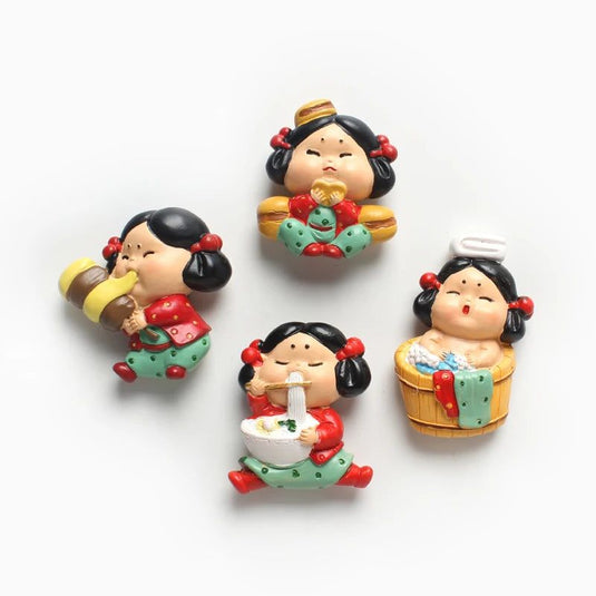 Xi'an Little Cute Fat Girl 3D Creative Fridge Magnet Xi'an Tourist Souvenir Fridge Decoration Stickers - Grand Goldman