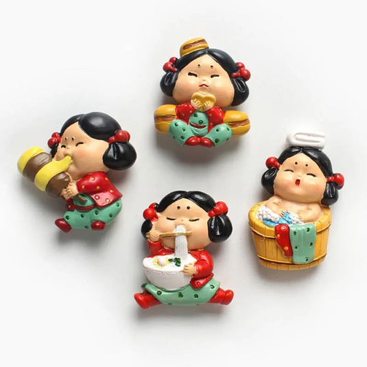 Xi'an Little Cute Fat Girl 3D Creative Fridge Magnet Xi'an Tourist Souvenir Fridge Decoration Stickers - Grand Goldman