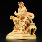 Xun Xu Wooden Carving Statue Chinese Warl Lord Solid Craft Gift - Grand Goldman
