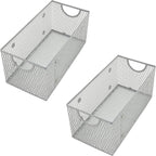 YBM Home Kitchen Pantry Organizer Wire Basket for Shelves, Cabinets, Pantry, Countertop, Mesh Open Storage Bin Metal Basket for Organizing Food Supplies 10” x 9” x 6” Pack of 1, Silver - Grand Goldman