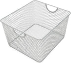 YBM Home Kitchen Pantry Organizer Wire Basket for Shelves, Cabinets, Pantry, Countertop, Mesh Open Storage Bin Metal Basket for Organizing Food Supplies 10” x 9” x 6” Pack of 1, Silver - Grand Goldman
