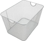 YBM Home Kitchen Pantry Organizer Wire Basket for Shelves, Cabinets, Pantry, Countertop, Mesh Open Storage Bin Metal Basket for Organizing Food Supplies 10” x 9” x 6” Pack of 1, Silver - Grand Goldman