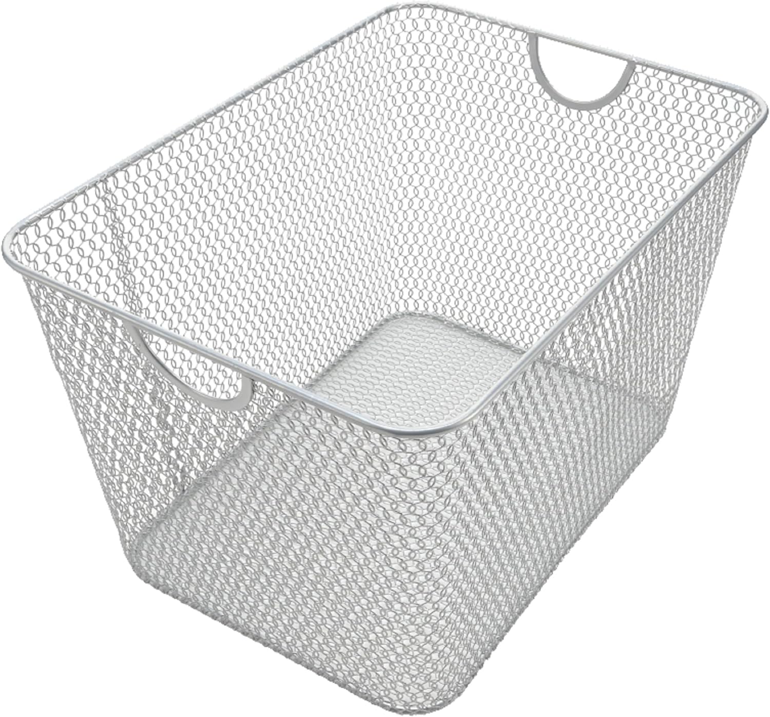 YBM Home Kitchen Pantry Organizer Wire Basket for Shelves, Cabinets, Pantry, Countertop, Mesh Open Storage Bin Metal Basket for Organizing Food Supplies 10” x 9” x 6” Pack of 1, Silver - Grand Goldman