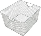 YBM Home Kitchen Pantry Organizer Wire Basket for Shelves, Cabinets, Pantry, Countertop, Mesh Open Storage Bin Metal Basket for Organizing Food Supplies 10” x 9” x 6” Pack of 1, Silver - Grand Goldman