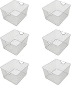 YBM Home Kitchen Pantry Organizer Wire Basket for Shelves, Cabinets, Pantry, Countertop, Mesh Open Storage Bin Metal Basket for Organizing Food Supplies 10” x 9” x 6” Pack of 1, Silver - Grand Goldman