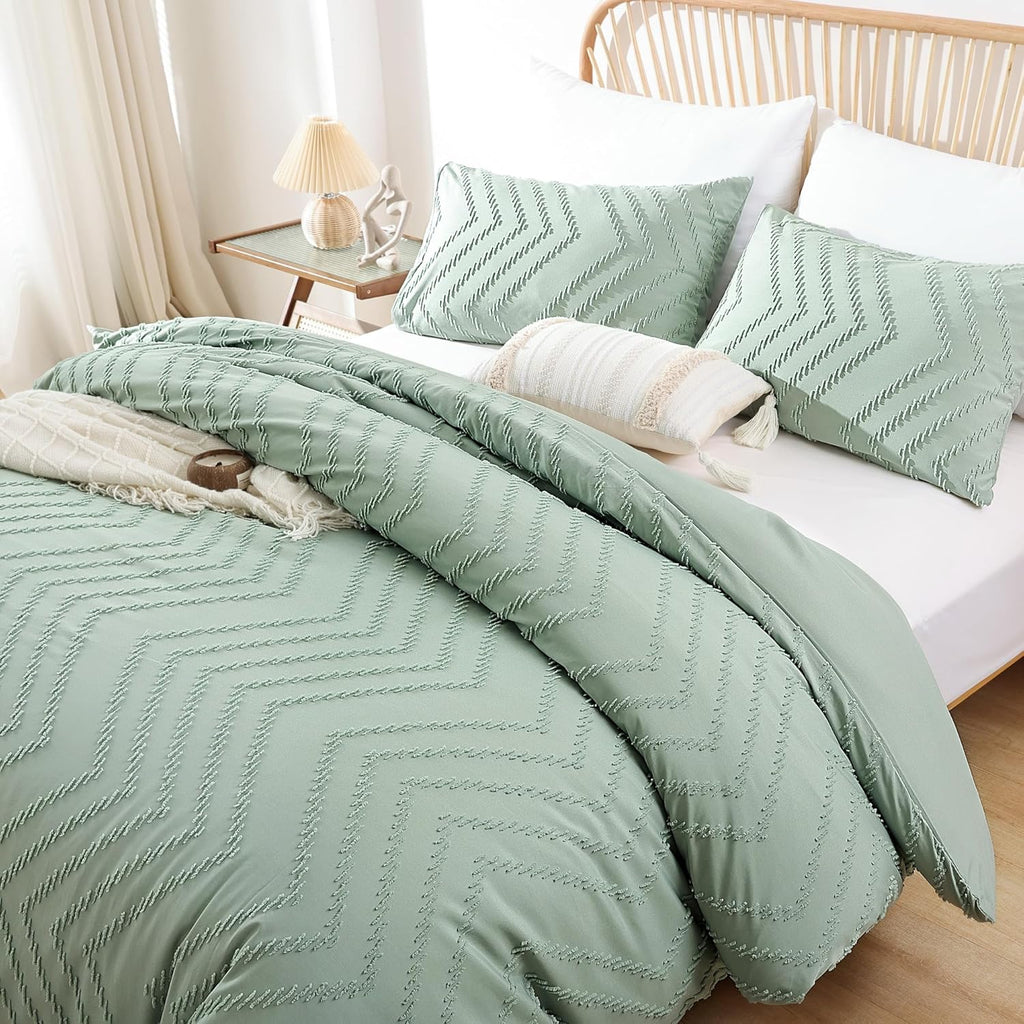 YIRDDEO Pink Full Size Comforter Set 3Pcs, Boho Blush Full Comforter Set Farmhouse Full Size Bedding Set, Vertical Tufted Full Bed Set, Lightweight Neutral Full Bedroom Set (1 Comforter 2 Pillowcase) - Grand Goldman