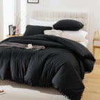 YIRDDEO Queen Comforter Set - Comforter Queen Size Sets with Ball Pom Fringe, Soft Bedding Set for All Seasons - 3 Pieces, 1 Comforter (90"x90") & 2 Pillow Shams (20"x26"), Sage Green - Grand Goldman