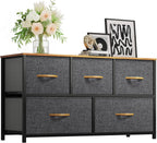 YITAHOME Dresser for Bedroom, 7 Drawers Fabric Dresser, Organizer Unit for Living Room, Hallway, Closets - Sturdy Steel Frame, Wooden Top & Easy Pull Fabric Bins - Grand Goldman