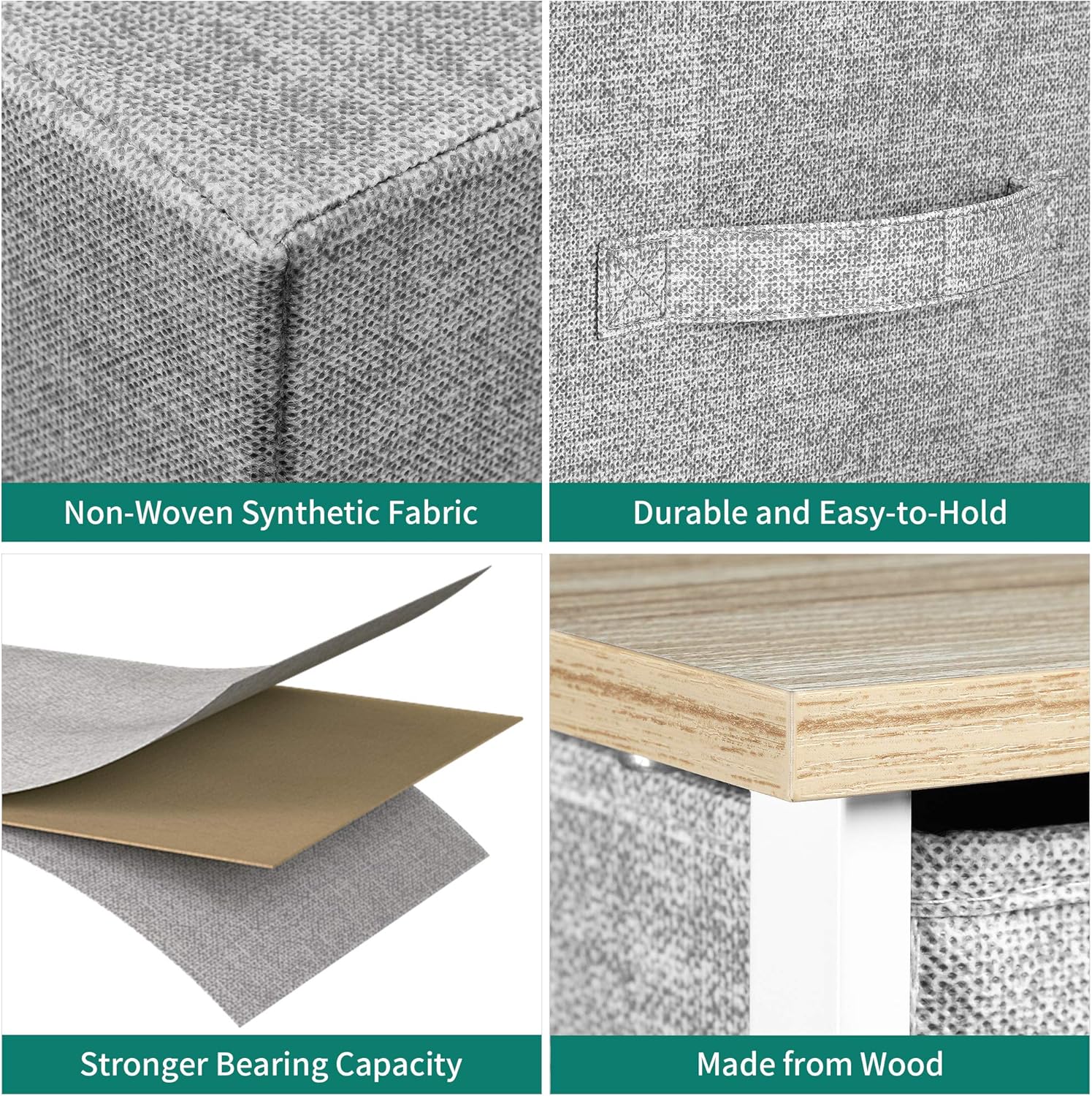 YITAHOME Dresser for Bedroom, 7 Drawers Fabric Dresser, Organizer Unit for Living Room, Hallway, Closets - Sturdy Steel Frame, Wooden Top & Easy Pull Fabric Bins - Grand Goldman