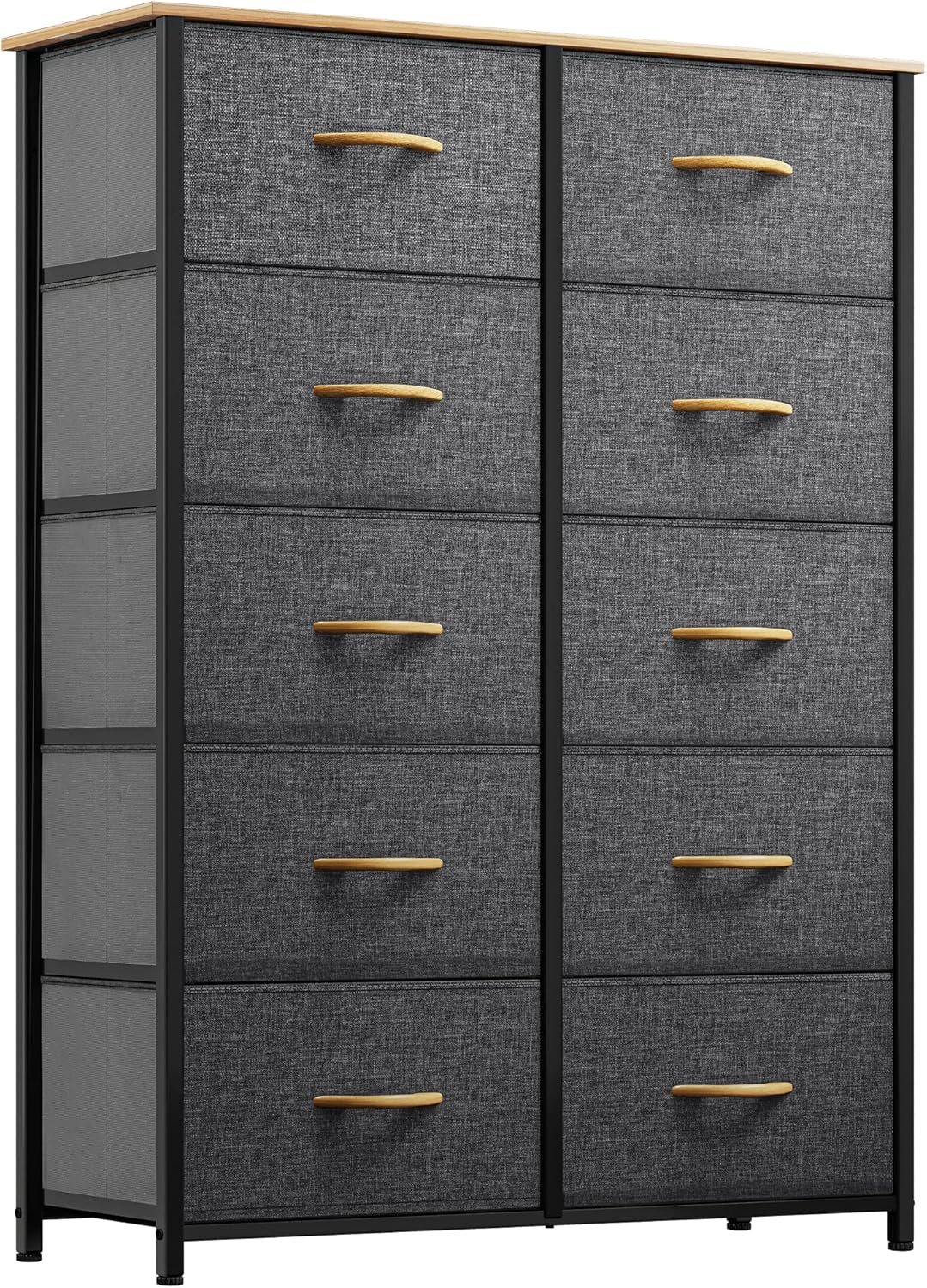 YITAHOME Dresser for Bedroom, 7 Drawers Fabric Dresser, Organizer Unit for Living Room, Hallway, Closets - Sturdy Steel Frame, Wooden Top & Easy Pull Fabric Bins - Grand Goldman