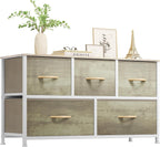 YITAHOME Dresser for Bedroom, 7 Drawers Fabric Dresser, Organizer Unit for Living Room, Hallway, Closets - Sturdy Steel Frame, Wooden Top & Easy Pull Fabric Bins - Grand Goldman