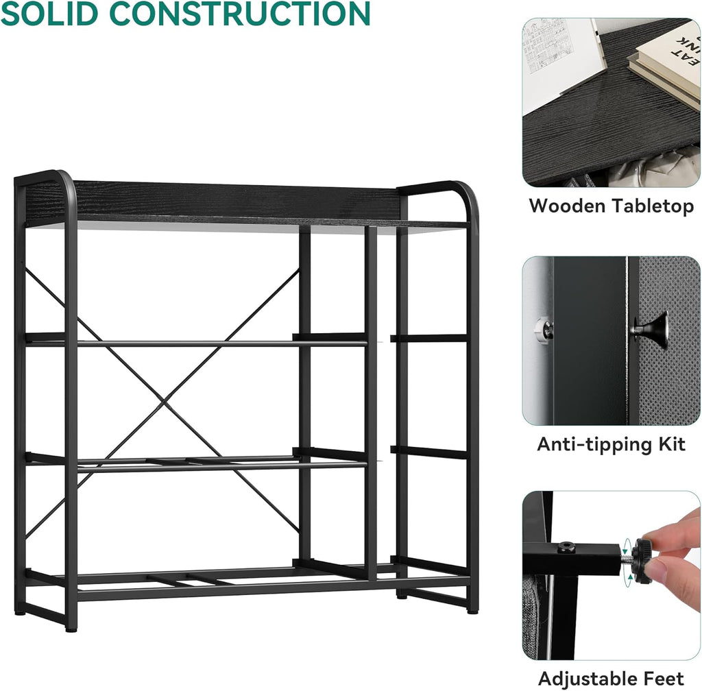 YITAHOME Fabric Dresser with 7 Drawers - Storage Tower with Large Capacity, Organizer Unit for Living Room - Sturdy Steel Frame, Easy Pull Fabric Bins & Wooden Top (Black/Grey) - Grand Goldman