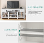 YITAHOME Fireplace TV Stand for TVs up to 80 Inches, Entertainment Center with Fireplace, Farmhouse TV Stands for Living Room, TV Console with Storage Drawers & Cabinets (White 70 Inch) - Grand Goldman