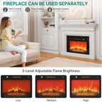 YITAHOME Fireplace TV Stand for TVs up to 80 Inches, Entertainment Center with Fireplace, Farmhouse TV Stands for Living Room, TV Console with Storage Drawers & Cabinets (White 70 Inch) - Grand Goldman