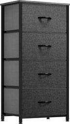 YITAHOME Storage Tower with 4 Drawers - Fabric Dresser, Organizer Unit for Bedroom, Living Room, Closets & Nursery - Sturdy Steel Frame, Easy Pull Fabric Bins & Wooden Top - Grand Goldman