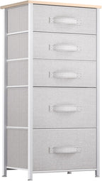 YITAHOME Storage Tower with 4 Drawers - Fabric Dresser, Organizer Unit for Bedroom, Living Room, Closets & Nursery - Sturdy Steel Frame, Easy Pull Fabric Bins & Wooden Top - Grand Goldman