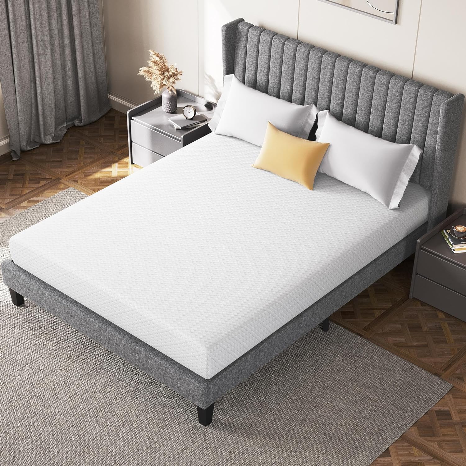 Yaheetech 8 Inch Twin Mattress Cooling Gel Memory Foam Mattress, Green Tea Mattress for Fresher Sleep, Medium Firm, CertiPUR-US Certified, Twin Size Mattress in a Box - Grand Goldman