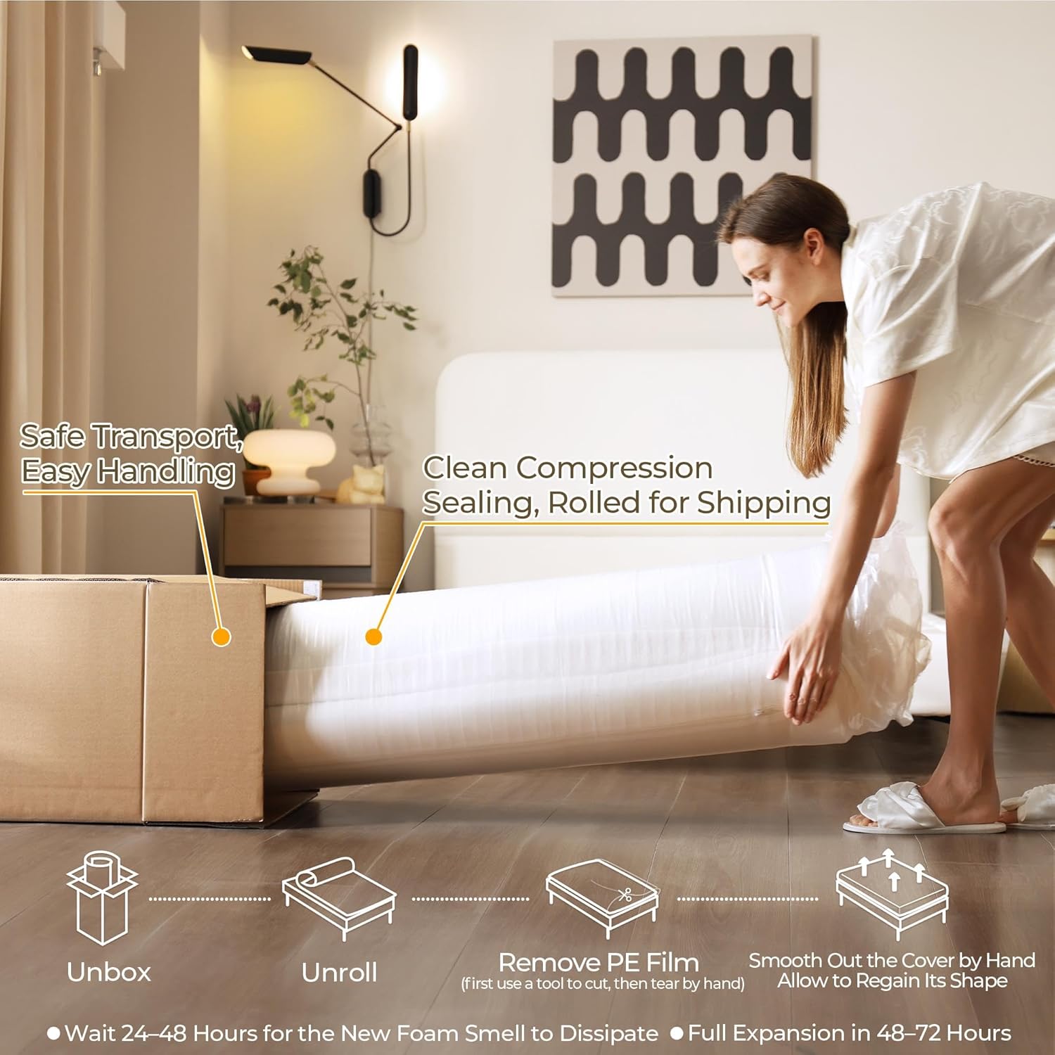 Yaheetech 8 Inch Twin Mattress Cooling Gel Memory Foam Mattress, Green Tea Mattress for Fresher Sleep, Medium Firm, CertiPUR-US Certified, Twin Size Mattress in a Box - Grand Goldman