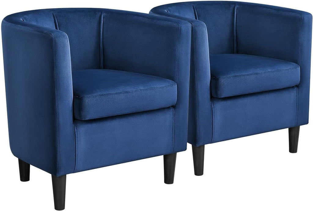 Yaheetech Accent Chair, PU Leather, Modern and Comfortable Armchairs, Upholstered Barrel Sofa Chair for Living Room Bedroom Waiting Room, 2PCS, Brown - Grand Goldman