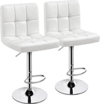 Yaheetech Bar Stools Set of 2, Adjustable PU Leather Swivel Barstools, Modern Counter Stools with Back and Footrest, Counter Height Barstools for Bar, Kitchen, Dining Room, Black - Grand Goldman