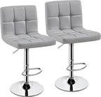 Yaheetech Bar Stools Set of 2, Adjustable PU Leather Swivel Barstools, Modern Counter Stools with Back and Footrest, Counter Height Barstools for Bar, Kitchen, Dining Room, Black - Grand Goldman