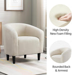 Yaheetech Barrel Chairs, Furry Accent Chairs, Sherpa Chairs with Soft Padded Armrest, Fuzzy Club Chairs for Living Room Bedroom Waiting Room Office, Accent Chairs Set of 2, Ivory - Grand Goldman