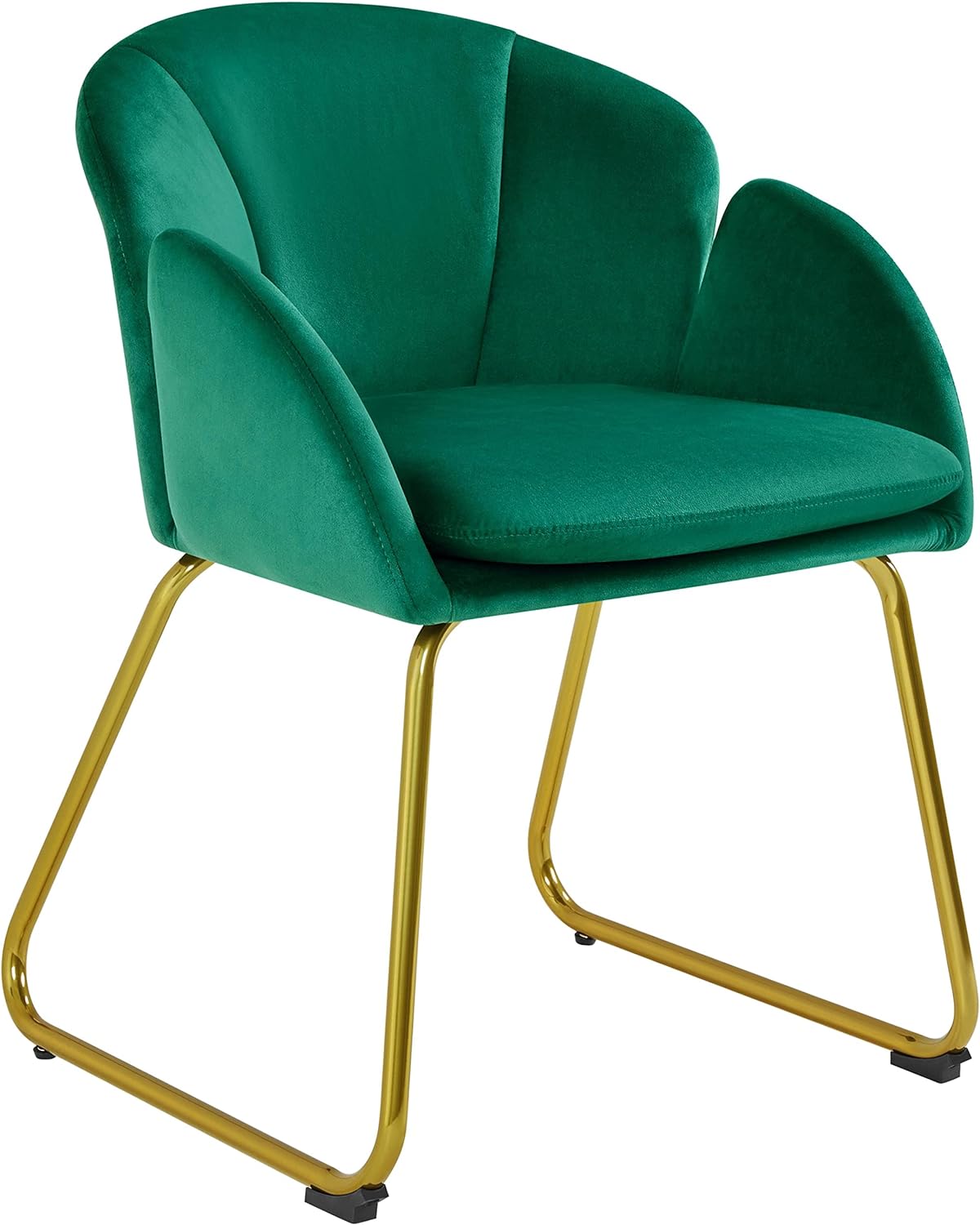 Yaheetech Flower Shape Velvet Vanity Chair Armchair, Modern Side Chair Makeup Chair no Wheels with Golden Metal Legs for Living Room/Dressing Room/Bedroom/Home Office/Kitchen, Pink - Grand Goldman