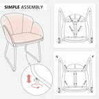 Yaheetech Flower Shape Velvet Vanity Chair Armchair, Modern Side Chair Makeup Chair no Wheels with Golden Metal Legs for Living Room/Dressing Room/Bedroom/Home Office/Kitchen, Pink - Grand Goldman