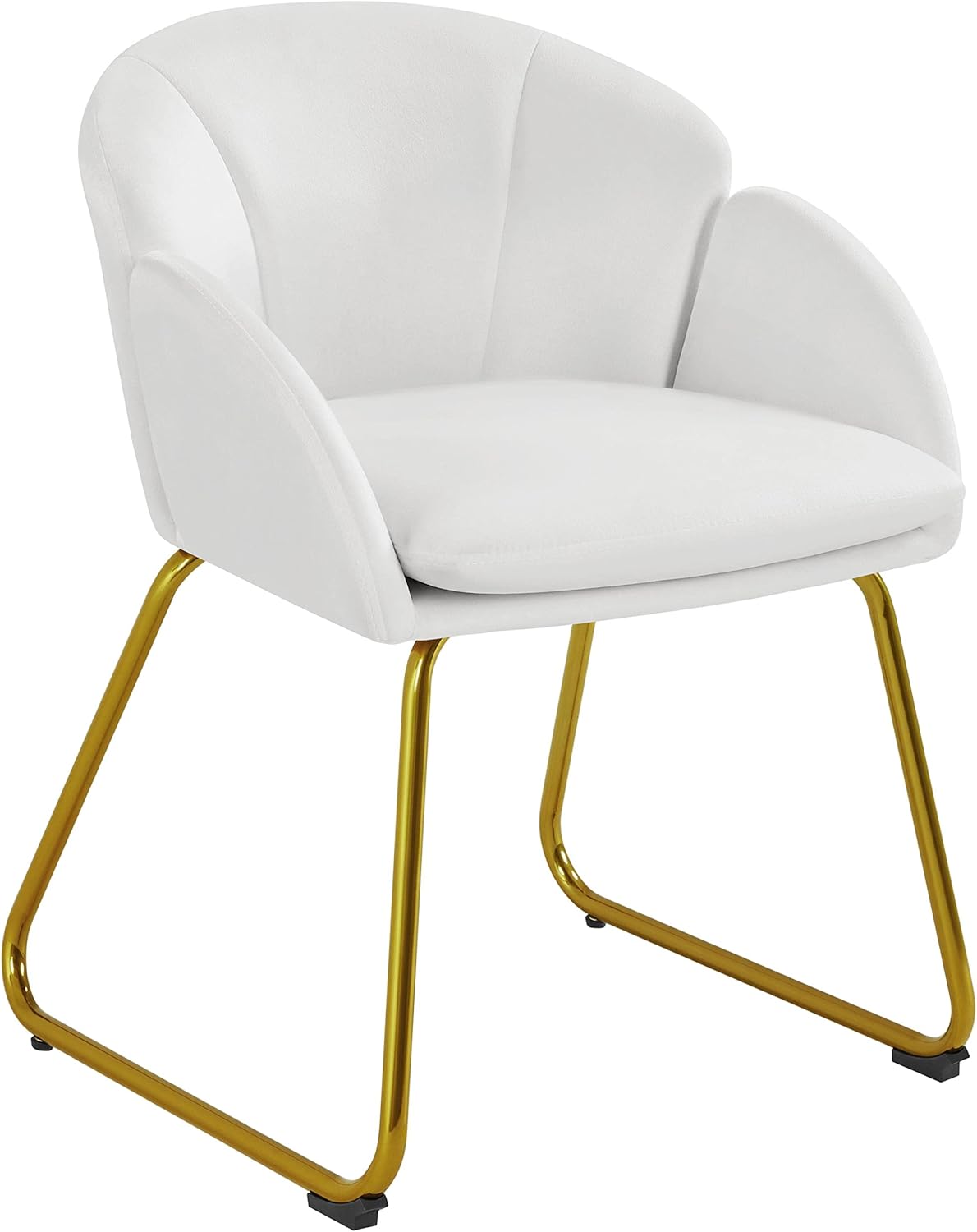 Yaheetech Flower Shape Velvet Vanity Chair Armchair, Modern Side Chair Makeup Chair no Wheels with Golden Metal Legs for Living Room/Dressing Room/Bedroom/Home Office/Kitchen, Pink - Grand Goldman