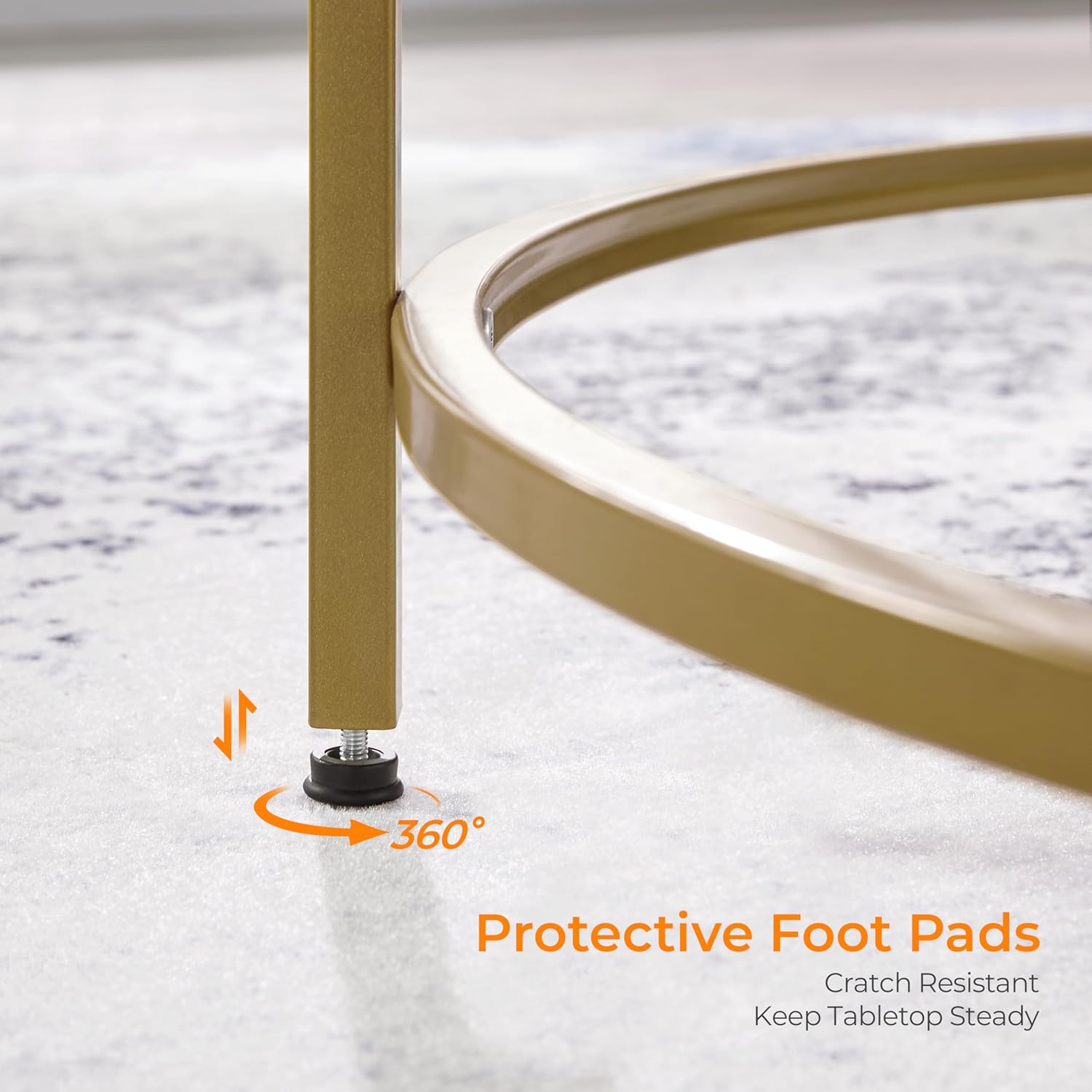 Yaheetech Gold Glass Coffee Table for Living Room, 36" Round Glass Coffee Table with Metal Frame, Circle Coffee Table for Home, Office, Apartment - Grand Goldman