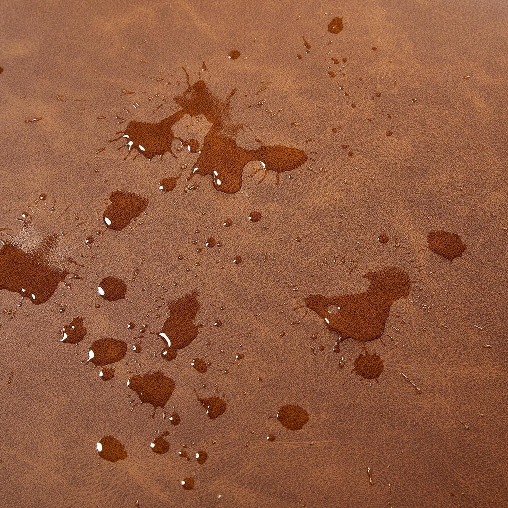 Yaheetech PU Leather Accent Chair, Mid-Century Modern Armchair with Solid Wood Legs, Reading Leisure Chair with High Back for Living Room Bedroom Waiting Room, Brown - Grand Goldman