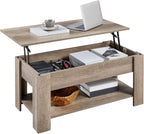 Yaheetech Wooden Coffee Table, Lift Top Coffee Table with Large Hidden Storage Shelf, Lift Tabletop Dining Table for Living Room, Home Small Space, 38.6in, Black - Grand Goldman