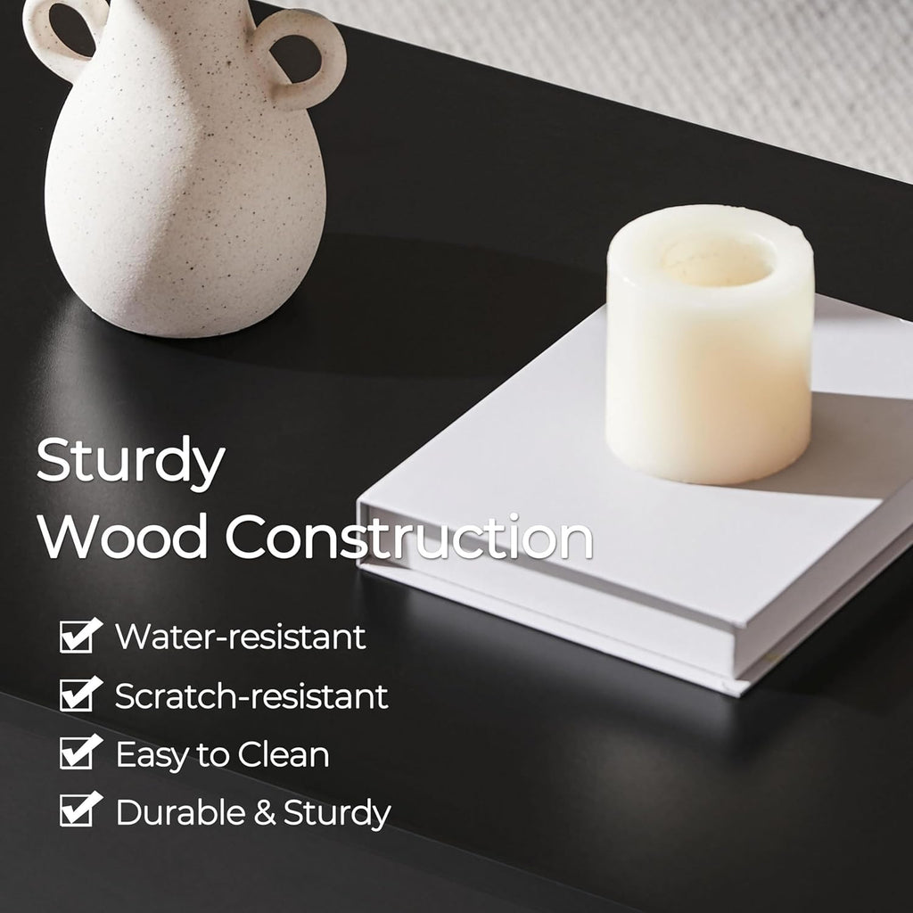 Yaheetech Wooden Coffee Table, Lift Top Coffee Table with Large Hidden Storage Shelf, Lift Tabletop Dining Table for Living Room, Home Small Space, 38.6in, Black - Grand Goldman