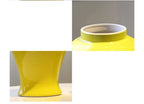 Yellow Ceramic General Jar Chinese Decorative Ginger Jar Vase Flower Arrangement with Lid Storage Tank Home Decoration - Grand Goldman