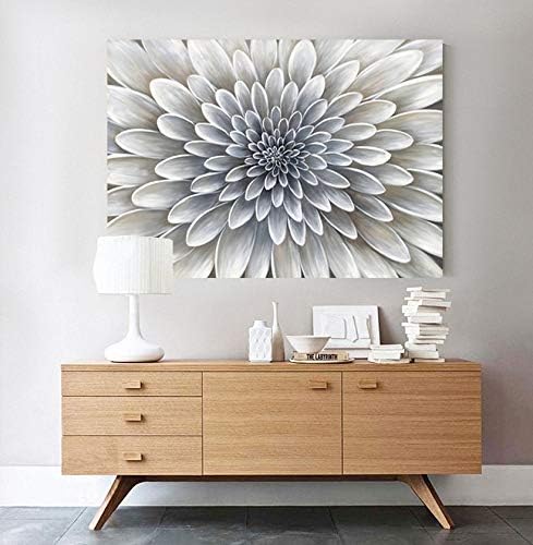 Yihui Arts White Flower Canvas Wall Art Painting, Floral Canvas Pictures Aesthetic Botanical Artwork for Bedroom Living Room Bathroom Decor - Grand Goldman